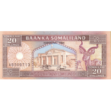 P 3a Somaliland - 20 Shilin Year 1994